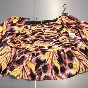Terra & Sky Multicolor Off-Shoulder Top sheer size 2X